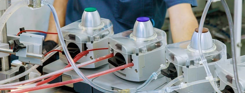 Pneumatic and fluid handling components with tubing and fittings